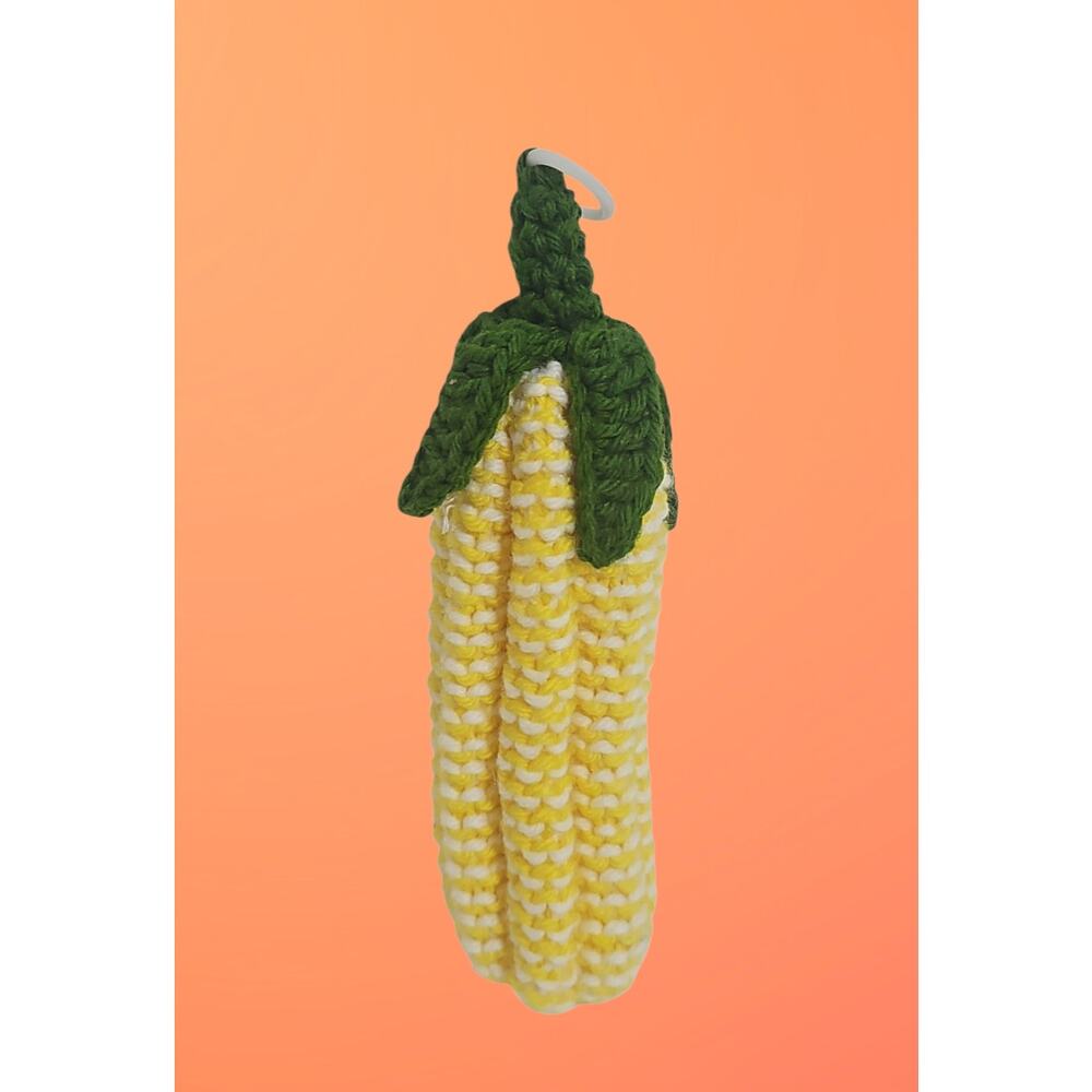 Vintage Crochet Corn Decor Handmade Kitchen Wall Hanging Cottagecore